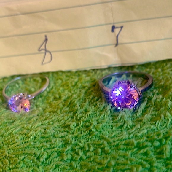 Simulated morganite ring, sterling silver, sizes eight and seven :
U pick - Picture 2 of 14